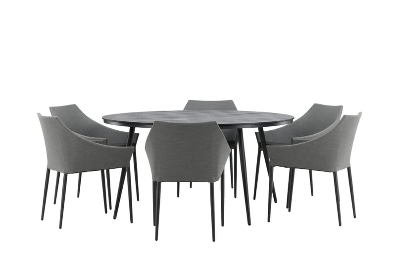 Break Matgrupp Utomhus Rund 150 cm + 6 Spoga Matstol - Svart - Utemöbler & utemiljö - Utegrupp - Matgrupp utomhus