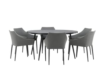 Break Matgrupp Utomhus Rund 150 cm + 6 Spoga Matstol - Svart - Utemöbler & utemiljö - Utegrupp - Matgrupp utomhus