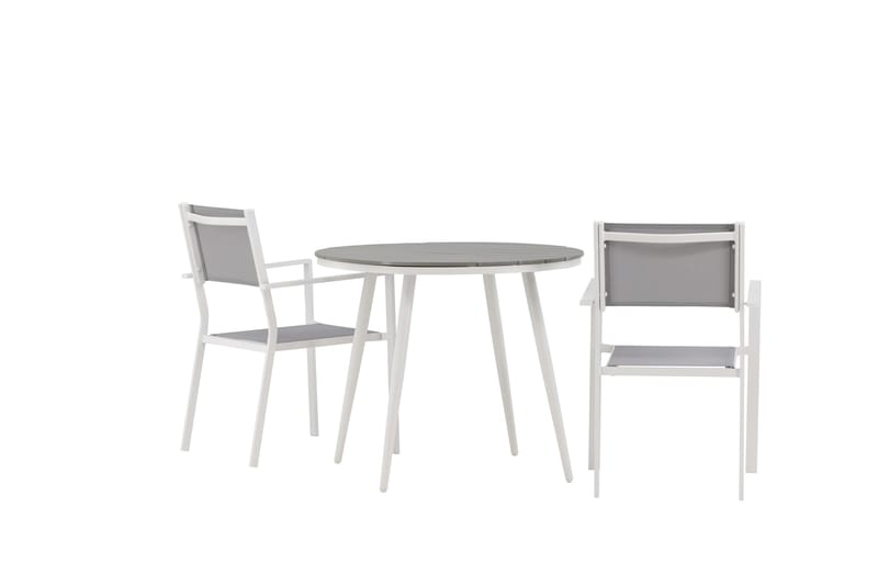 Break Matgrupp Utomhus Rund 70 cm + 2 st Copacabana Stapelbara Stola - Vit - Utemöbler & utemiljö - Utegrupp - Matgrupp utomhus