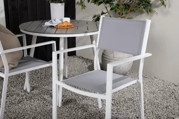 Break Matgrupp Utomhus Rund 70 cm + 2 st Copacabana Stapelbara Stola - Vit - Utemöbler & utemiljö - Utegrupp - Matgrupp utomhus