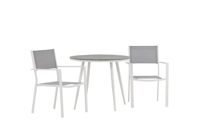Break Matgrupp Utomhus Rund 70 cm + 2 st Copacabana Stapelbara Stola - Vit - Utemöbler & utemiljö - Utegrupp - Matgrupp utomhus