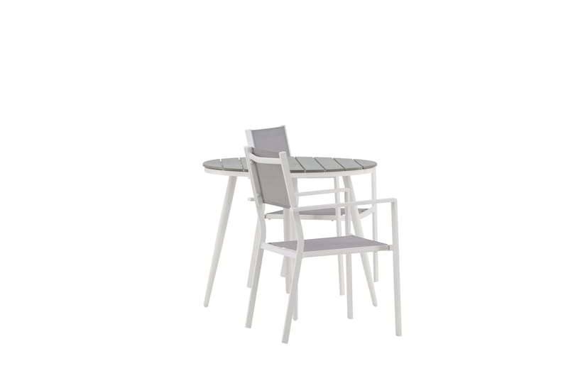 Break Matgrupp Utomhus Rund 70 cm + 2 st Copacabana Stapelbara Stola - Vit - Utemöbler & utemiljö - Utegrupp - Matgrupp utomhus