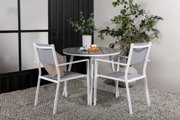 Break Matgrupp Utomhus Rund 70 cm + 2 st Copacabana Stapelbara Stola - Vit - Utemöbler & utemiljö - Utegrupp - Matgrupp utomhus