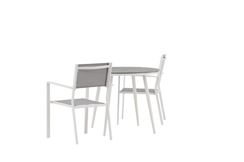 Break Matgrupp Utomhus Rund 70 cm + 2 st Copacabana Stapelbara Stola - Vit - Utemöbler & utemiljö - Utegrupp - Matgrupp utomhus