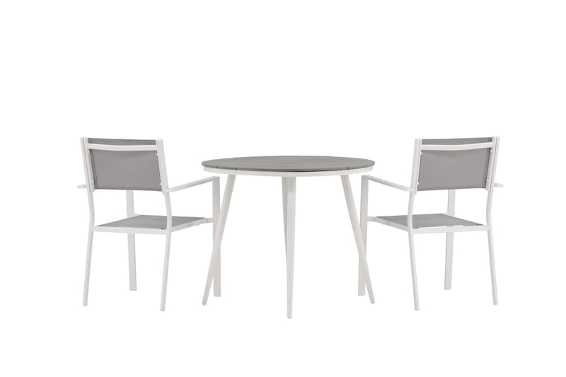 Break Matgrupp Utomhus Rund 70 cm + 2 st Copacabana Stapelbara Stola - Vit - Utemöbler & utemiljö - Utegrupp - Matgrupp utomhus