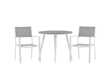 Break Matgrupp Utomhus Rund 70 cm + 2 st Copacabana Stapelbara Stola - Vit - Utemöbler & utemiljö - Utegrupp - Matgrupp utomhus