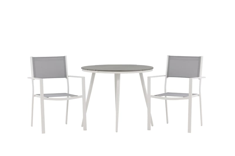 Break Matgrupp Utomhus Rund 70 cm + 2 st Copacabana Stapelbara Stola - Vit - Utemöbler & utemiljö - Utegrupp - Matgrupp utomhus