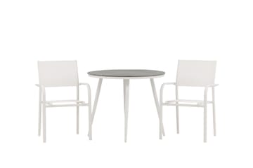 Break Matgrupp Utomhus Rund 70 cm + 2 st Santorini Karmstolar - Silver/Grå - Utemöbler & utemiljö - Utegrupp - Matgrupp utomhus