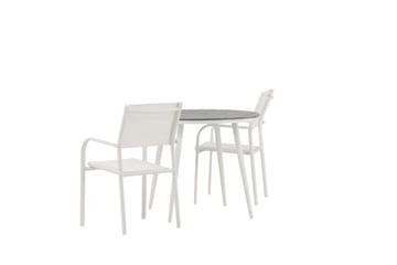 Break Matgrupp Utomhus Rund 70 cm + 2 st Santorini Karmstolar - Silver/Grå - Utemöbler & utemiljö - Utegrupp - Matgrupp utomhus
