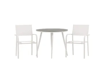 Break Matgrupp Utomhus Rund 70 cm + 2 st Santorini Karmstolar - Silver/Grå - Utemöbler & utemiljö - Utegrupp - Matgrupp utomhus
