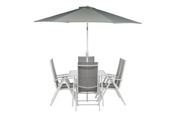 Brekki Matgrupp Utomhus 150cm + 6 Matstolar Utomhus - Grå/Vit - Utemöbler & utemiljö - Utegrupp - Matgrupp utomhus