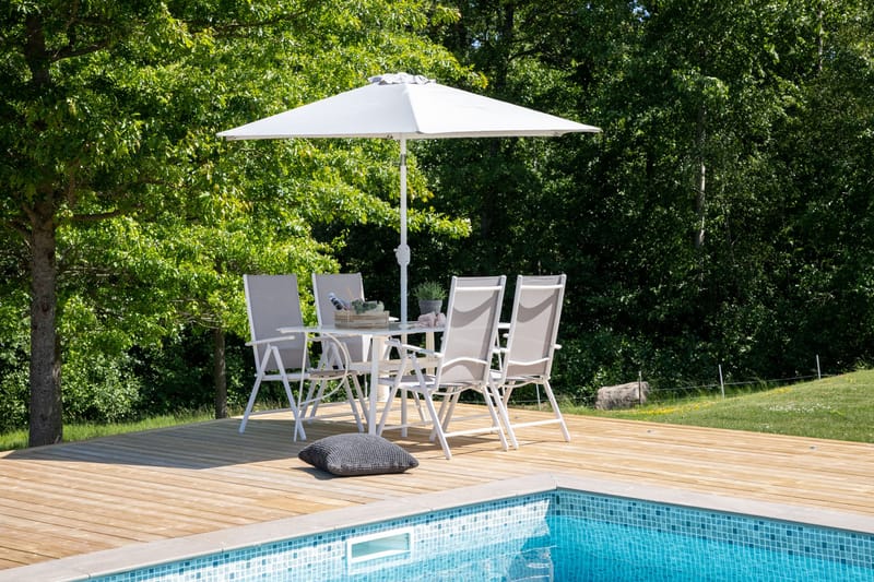 Brekki Matgrupp Utomhus 150cm + 6 Matstolar Utomhus - Grå/Vit - Utemöbler & utemiljö - Utegrupp - Matgrupp utomhus