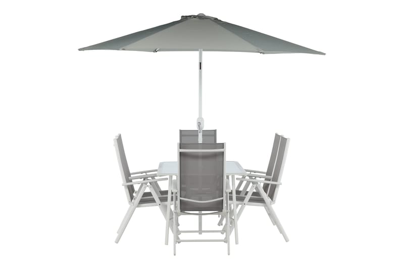 Brekki Matgrupp Utomhus 150cm + 6 Matstolar Utomhus - Grå/Vit - Utemöbler & utemiljö - Utegrupp - Matgrupp utomhus