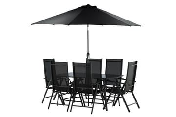 Brekki Matgrupp Utomhus 150cm + 6 Matstolar Utomhus - Svart - Utemöbler & utemiljö - Utegrupp - Matgrupp utomhus