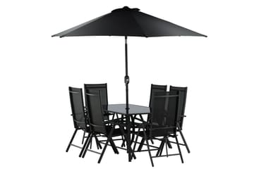 Brekki Matgrupp Utomhus 150cm + 6 Matstolar Utomhus - Svart - Utemöbler & utemiljö - Utegrupp - Matgrupp utomhus