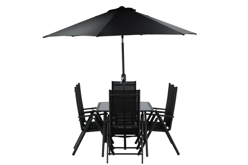Brekki Matgrupp Utomhus 150cm + 6 Matstolar Utomhus - Svart - Utemöbler & utemiljö - Utegrupp - Matgrupp utomhus