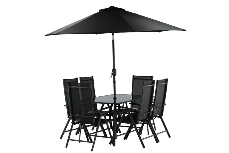 Brekki Matgrupp Utomhus 150cm + 6 Matstolar Utomhus - Svart - Utemöbler & utemiljö - Utegrupp - Matgrupp utomhus