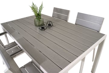 Buitepos Matgrupp Utomhus inkl 4 Konob Stolar - Polywood/Vit - Utemöbler & utemiljö - Utegrupp - Matgrupp utomhus