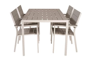 Buitepos Matgrupp Utomhus inkl 4 Konob Stolar - Polywood/Vit - Utemöbler & utemiljö - Utegrupp - Matgrupp utomhus