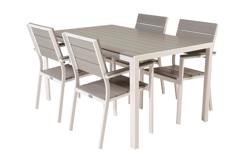 Buitepos Matgrupp Utomhus inkl 4 Konob Stolar - Polywood/Vit - Utemöbler & utemiljö - Utegrupp - Matgrupp utomhus