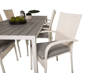 Buitepos Matgrupp Utomhus inkl 6 Ariamab Karmstolar - Polywood/Vit - Utemöbler & utemiljö - Utegrupp - Matgrupp utomhus