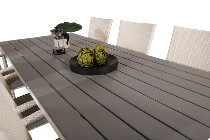 Buitepos Matgrupp Utomhus inkl 6 Ariamab Karmstolar - Polywood/Vit - Utemöbler & utemiljö - Utegrupp - Matgrupp utomhus