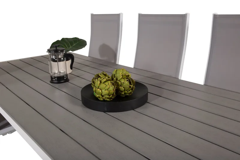 Buitepos Matgrupp Utomhus inkl 6 Dusternbrook Karmstolar - Polywood/Vit - Utemöbler & utemiljö - Utegrupp - Matgrupp utomhus