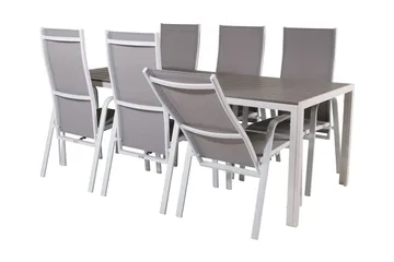 Buitepos Matgrupp Utomhus inkl 6 Dusternbrook Karmstolar - Polywood/Vit - Utemöbler & utemiljö - Utegrupp - Matgrupp utomhus