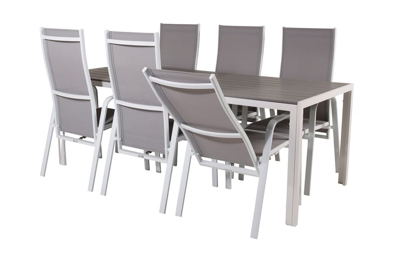 Buitepos Matgrupp Utomhus inkl 6 Dusternbrook Karmstolar - Polywood/Vit - Utemöbler & utemiljö - Utegrupp - Matgrupp utomhus