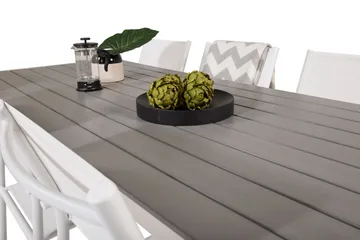 Buitepos Matgrupp Utomhus inkl 6 Langstrand Karmstolar - Polywood/Vit - Utemöbler & utemiljö - Utegrupp - Matgrupp utomhus