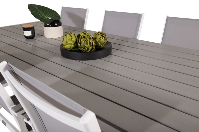 Buitepos Matgrupp Utomhus inkl 6 Mulilo Karmstolar - Polywood/Vit - Utemöbler & utemiljö - Utegrupp - Matgrupp utomhus