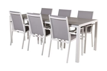 Buitepos Matgrupp Utomhus inkl 6 Mulilo Karmstolar - Polywood/Vit - Utemöbler & utemiljö - Utegrupp - Matgrupp utomhus