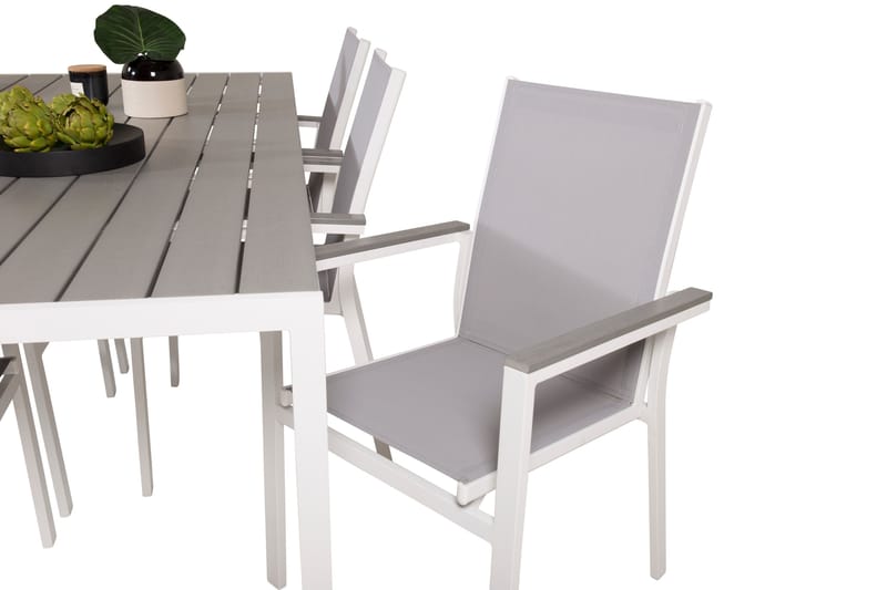 Buitepos Matgrupp Utomhus inkl 6 Mulilo Karmstolar - Polywood/Vit - Utemöbler & utemiljö - Utegrupp - Matgrupp utomhus