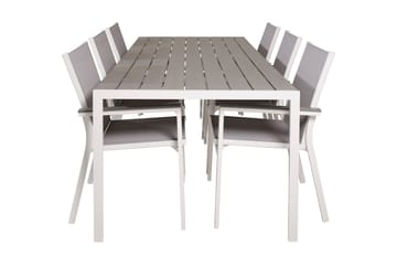 Buitepos Matgrupp Utomhus inkl 6 Mulilo Karmstolar - Polywood/Vit - Utemöbler & utemiljö - Utegrupp - Matgrupp utomhus