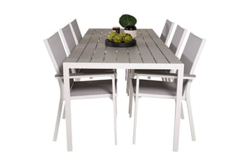 Buitepos Matgrupp Utomhus inkl 6 Mulilo Karmstolar - Polywood/Vit - Utemöbler & utemiljö - Utegrupp - Matgrupp utomhus