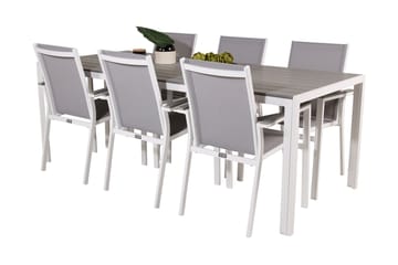 Buitepos Matgrupp Utomhus inkl 6 Mulilo Karmstolar - Polywood/Vit - Utemöbler & utemiljö - Utegrupp - Matgrupp utomhus