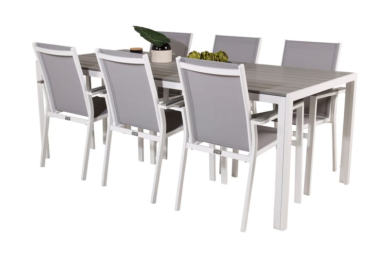 Buitepos Matgrupp Utomhus inkl 6 Mulilo Karmstolar - Polywood/Vit - Utemöbler & utemiljö - Utegrupp - Matgrupp utomhus