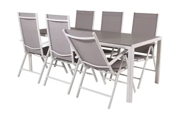 Buitepos Matgrupp Utomhus inkl 6 Positionsstolar - Polywood/Vit - Utemöbler & utemiljö - Utegrupp - Matgrupp utomhus