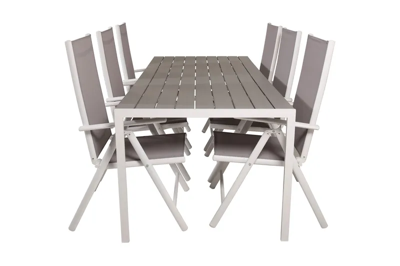 Buitepos Matgrupp Utomhus inkl 6 Positionsstolar - Polywood/Vit - Utemöbler & utemiljö - Utegrupp - Matgrupp utomhus