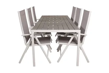 Buitepos Matgrupp Utomhus inkl 6 Positionsstolar - Polywood/Vit - Utemöbler & utemiljö - Utegrupp - Matgrupp utomhus
