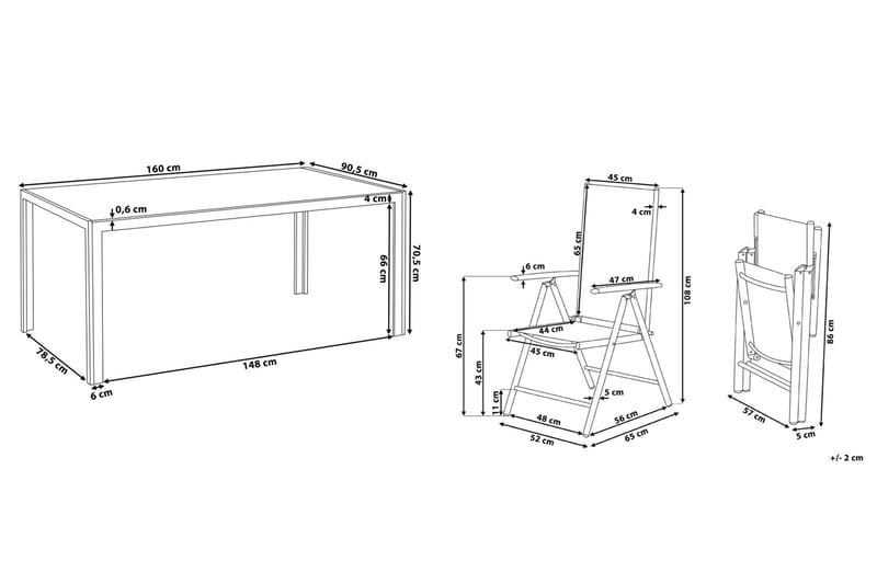 Catania Trädgårdsmöbelset Med Utebord+6 Utestolar - Grå - Utemöbler & utemiljö - Utegrupp - Matgrupp utomhus
