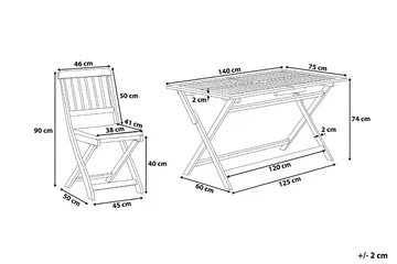 Cento Trädgårdsmöbelset Med Utebord+6 Utestolar - Trä/Natur - Utemöbler & utemiljö - Utegrupp - Matgrupp utomhus
