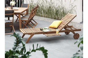 Cesana Trädgårdsmöbelset Med Utebord + 8 Utestolar+Schäslong 2 St - Trä/Natur - Utemöbler & utemiljö - Utegrupp - Matgrupp utomhus