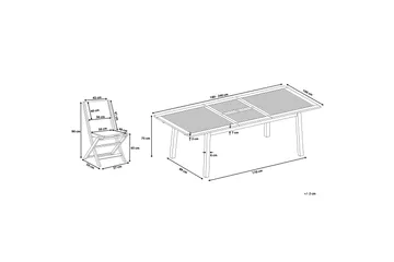 Cesana Trädgårdsmöbelset Med Utebord+8 Utestolar - Trä/Natur - Utemöbler & utemiljö - Utegrupp - Matgrupp utomhus