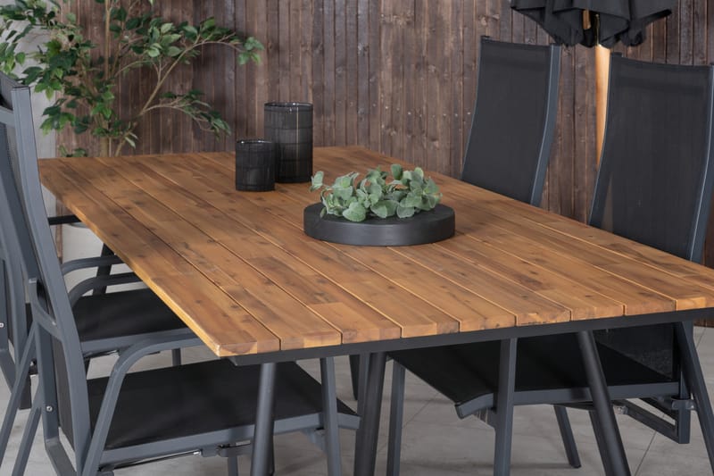 Chan Matgrupp Utomhus 200cm + 4 Copacabana Reclinerstolar - Vit - Utemöbler & utemiljö - Utegrupp - Matgrupp utomhus