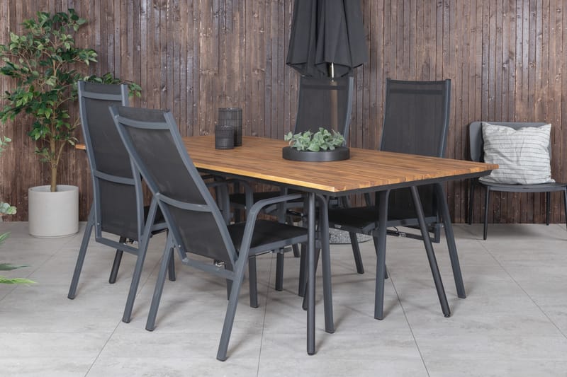 Chan Matgrupp Utomhus 200cm + 4 Copacabana Reclinerstolar - Vit - Utemöbler & utemiljö - Utegrupp - Matgrupp utomhus