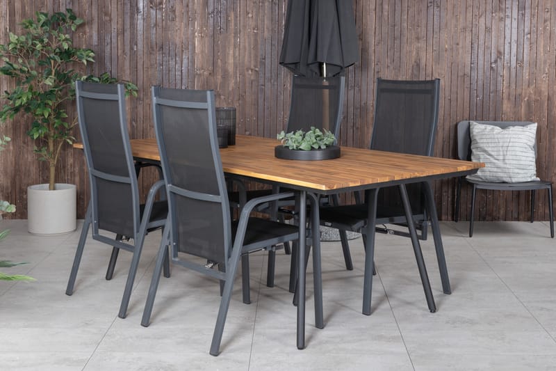 Chan Matgrupp Utomhus 200cm + 4 Copacabana Reclinerstolar - Vit - Utemöbler & utemiljö - Utegrupp - Matgrupp utomhus