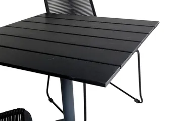 Colorado Matgrupp Utomhus 70cm + 2 Lindos Stapelbara Matstolar - Svart - Utemöbler & utemiljö - Utegrupp - Matgrupp utomhus