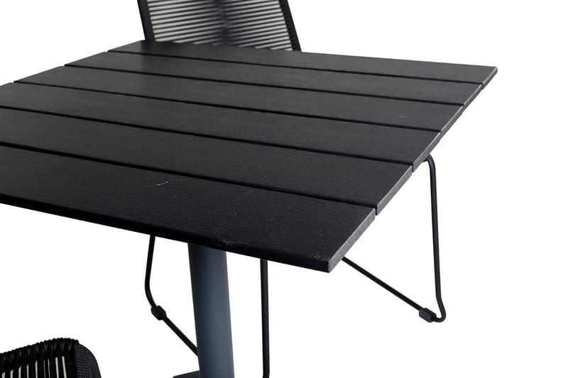 Colorado Matgrupp Utomhus 70cm + 2 Lindos Stapelbara Matstolar - Svart - Utemöbler & utemiljö - Utegrupp - Matgrupp utomhus