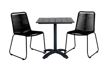 Colorado Matgrupp Utomhus 70cm + 2 Lindos Stapelbara Matstolar - Svart - Utemöbler & utemiljö - Utegrupp - Matgrupp utomhus